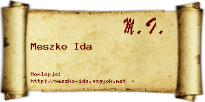 Meszko Ida névjegykártya
